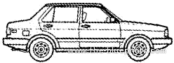 Volkswagen Gol (1987) - Фольцваген - чертежи, габариты, рисунки автомобиля