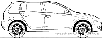 Volkswagen Golf 2.0 TDI 140 GT (2009) - Фольцваген - чертежи, габариты, рисунки автомобиля