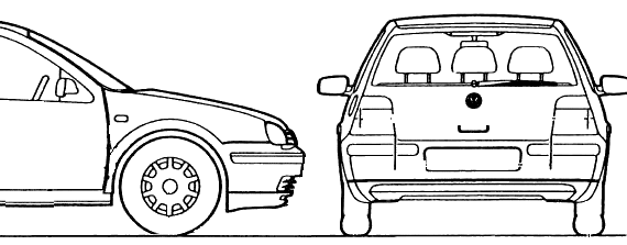 Volkswagen Golf 5-Door (2001) - Volzwagen - drawings, dimensions, pictures of the car