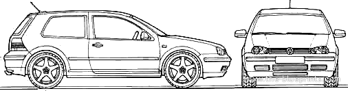 Volkswagen Golf Mk.IV V5 170 (2001) - Фольцваген - чертежи, габариты, рисунки автомобиля