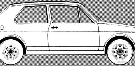 Volkswagen Golf Mk.I 1.1N (1981) - Фольцваген - чертежи, габариты, рисунки автомобиля