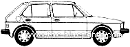 Volkswagen Golf Mk. 1 5-Door (1982) - Фольцваген - чертежи, габариты, рисунки автомобиля