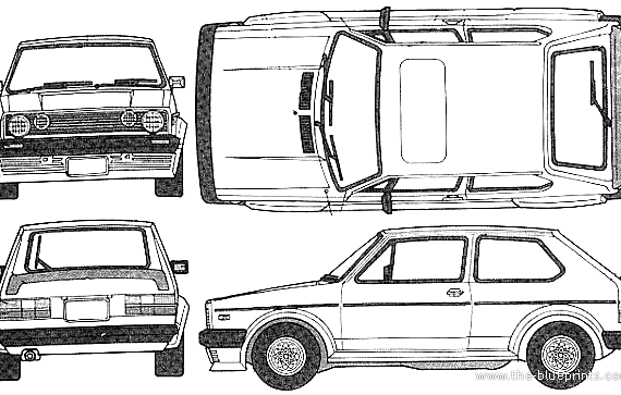Volkswagen Golf Mk. 1 GTI - Фольцваген - чертежи, габариты, рисунки автомобиля
