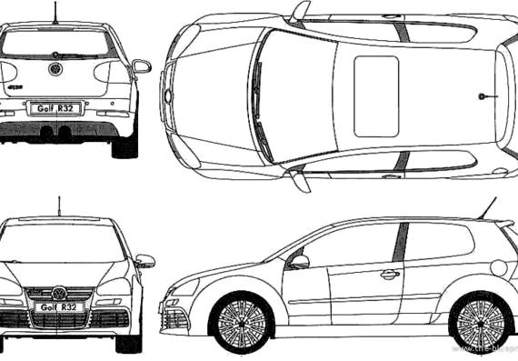 Volkswagen Golf R32 (2007) - Folzwagen - drawings, dimensions, pictures of the car