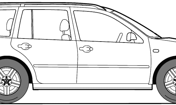 Volkswagen Golf Variant (2000) - Фольцваген - чертежи, габариты, рисунки автомобиля