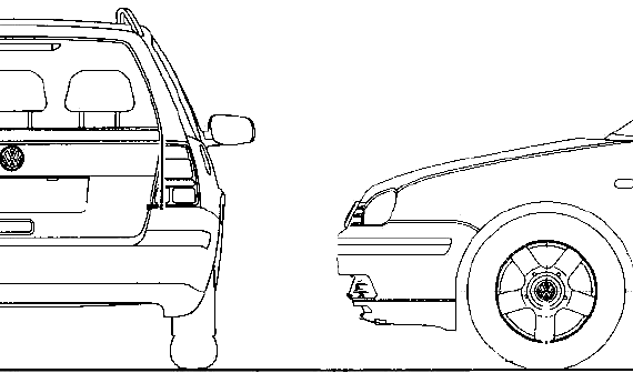 Volkswagen Golf Variant (2001) - Фольцваген - чертежи, габариты, рисунки автомобиля