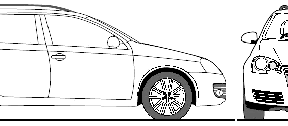 Volkswagen Golf Variant (2008) - Фольцваген - чертежи, габариты, рисунки автомобиля