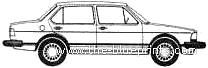 Volkswagen Jetta (1982) - Фольцваген - чертежи, габариты, рисунки автомобиля