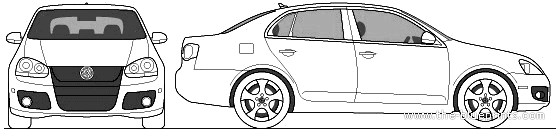 Volkswagen Jetta GLi (2010) - Фольцваген - чертежи, габариты, рисунки автомобиля