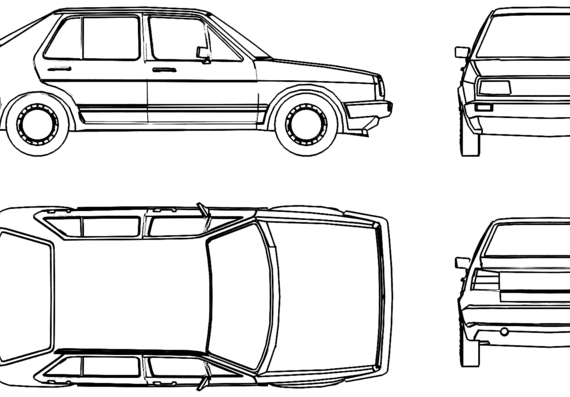 Volkswagen Jetta Mk.2 - Фольцваген - чертежи, габариты, рисунки автомобиля