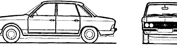 Volkswagen K70 1800 (1971) - Фольцваген - чертежи, габариты, рисунки автомобиля