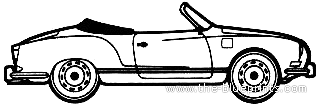 Volkswagen Karmann Ghia Cabriolet (1970) - Folzwagen - drawings, dimensions, pictures of the car