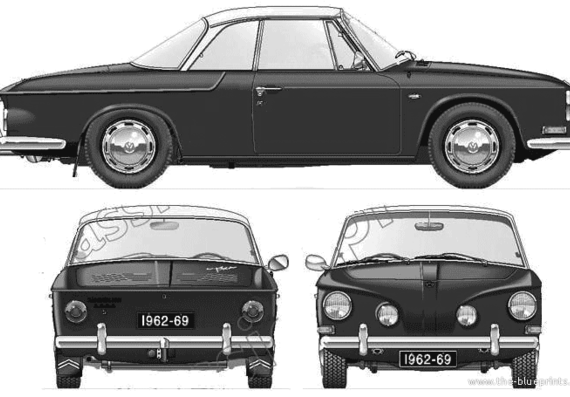 Volkswagen Karmann Ghia Type3 (1963) - Folzwagen - drawings, dimensions, pictures of the car