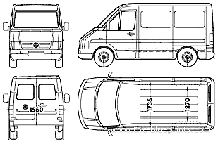 Volkswagen LT Van (2006) - Фольцваген - чертежи, габариты, рисунки автомобиля