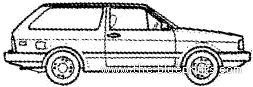 Volkswagen Parati (1987) - Фольцваген - чертежи, габариты, рисунки автомобиля