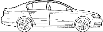 Volkswagen Passat (2001) - Фольцваген - чертежи, габариты, рисунки автомобиля