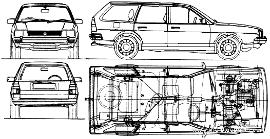 Volkswagen Passat B2 Variant (1974) - Volzwagen - drawings, dimensions, pictures of the car