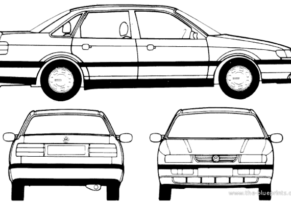 Volkswagen Passat CL (1995) - Фольцваген - чертежи, габариты, рисунки автомобиля