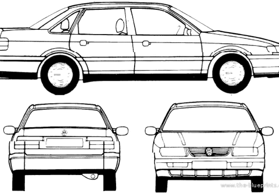 Volkswagen Passat GL (1995) - Фольцваген - чертежи, габариты, рисунки автомобиля