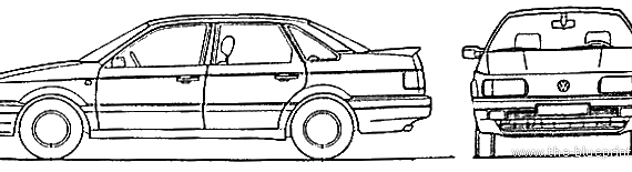 Volkswagen Passat GT (1995) - Фольцваген - чертежи, габариты, рисунки автомобиля