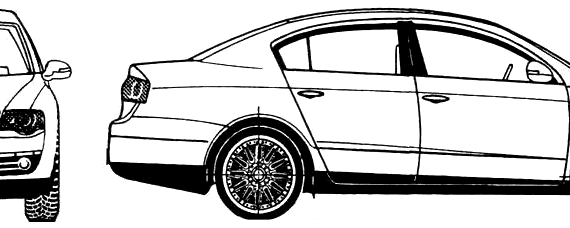 Volkswagen Passat Mk.V (2005) - Фольцваген - чертежи, габариты, рисунки автомобиля