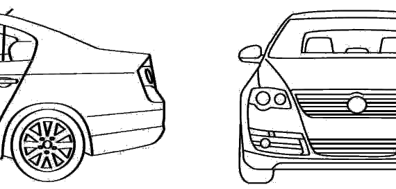 Volkswagen Passat Mk. V (2006) - Фольцваген - чертежи, габариты, рисунки автомобиля
