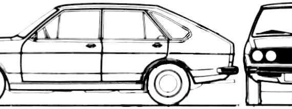 Volkswagen Passat TS 5-Door (1974) - Фольцваген - чертежи, габариты, рисунки автомобиля
