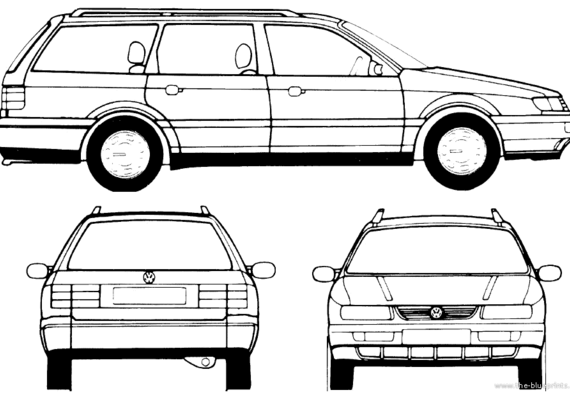 Volkswagen Passat Variant (1995) - Фольцваген - чертежи, габариты, рисунки автомобиля