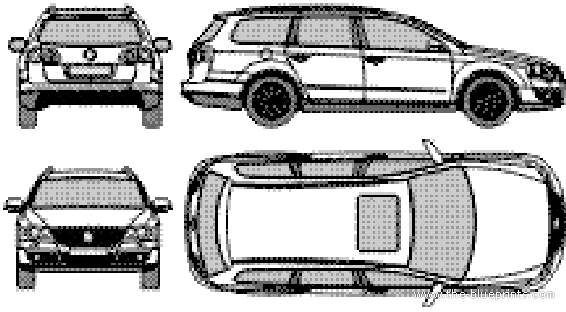 Volkswagen Passat Variant (2006) - Фольцваген - чертежи, габариты, рисунки автомобиля