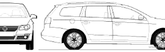 Volkswagen Passat Variant (2007) - Фольцваген - чертежи, габариты, рисунки автомобиля