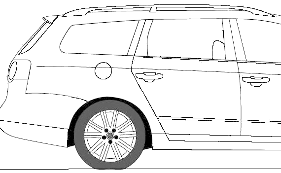 Volkswagen Passat Variant (2008) - Фольцваген - чертежи, габариты, рисунки автомобиля