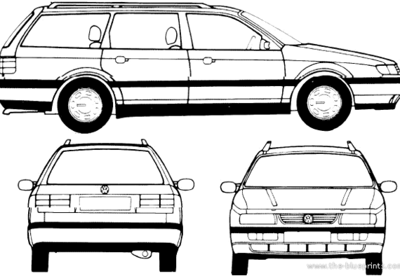 Volkswagen Passat Variant CL (1995) - Фольцваген - чертежи, габариты, рисунки автомобиля