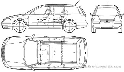 Volkswagen Passat Wagon Mk. IV (2005) - Фольцваген - чертежи, габариты, рисунки автомобиля