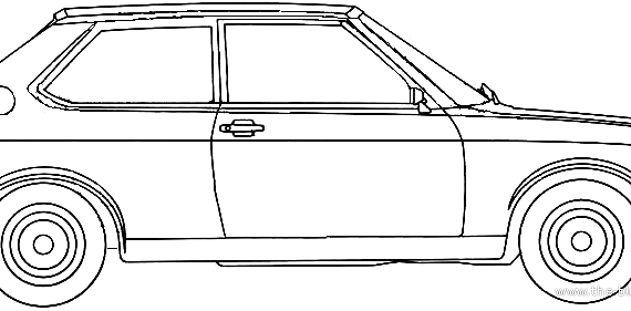 Volkswagen Polo (1975) - Фольцваген - чертежи, габариты, рисунки автомобиля