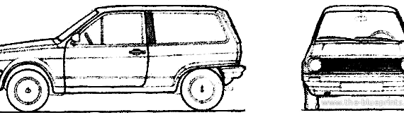 Volkswagen Polo (1983) - Фольцваген - чертежи, габариты, рисунки автомобиля