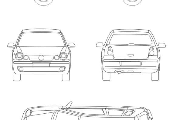 Volkswagen Polo IV - Фольцваген - чертежи, габариты, рисунки автомобиля