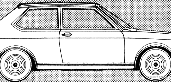 Volkswagen Polo Mk.I N (1980) - Фольцваген - чертежи, габариты, рисунки автомобиля