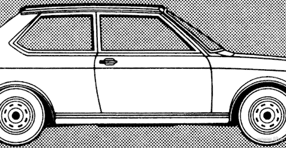 Volkswagen Polo Mk..I N (1981) - Фольцваген - чертежи, габариты, рисунки автомобиля