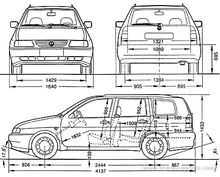 Volkswagen Polo Variant - Фольцваген - чертежи, габариты, рисунки автомобиля