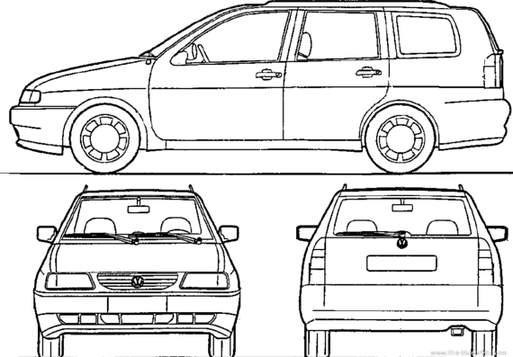 Volkswagen Polo Variant (1998) - Фольцваген - чертежи, габариты, рисунки автомобиля