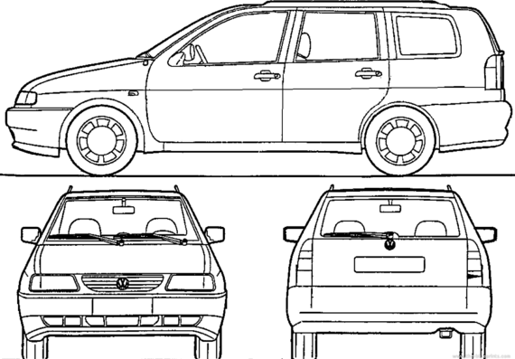 Volkswagen Polo Variant (1999) - Фольцваген - чертежи, габариты, рисунки автомобиля