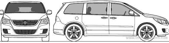 Volkswagen Routan (2010) - Фольцваген - чертежи, габариты, рисунки автомобиля