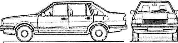 Volkswagen Santana (1982) - Фольцваген - чертежи, габариты, рисунки автомобиля