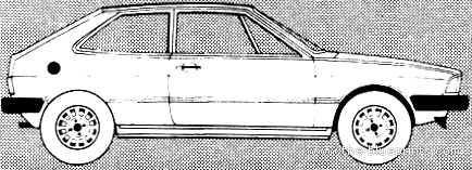 Volkswagen Scirocco GTi (1980) - Фольцваген - чертежи, габариты, рисунки автомобиля