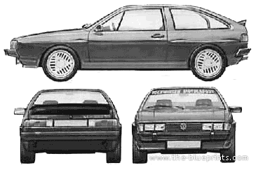 Volkswagen Scirocco Mk. 2 - Фольцваген - чертежи, габариты, рисунки автомобиля