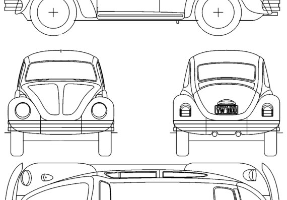 Volkswagen Sedan 1500 (1972) - Folzwagen - drawings, dimensions, pictures of the car