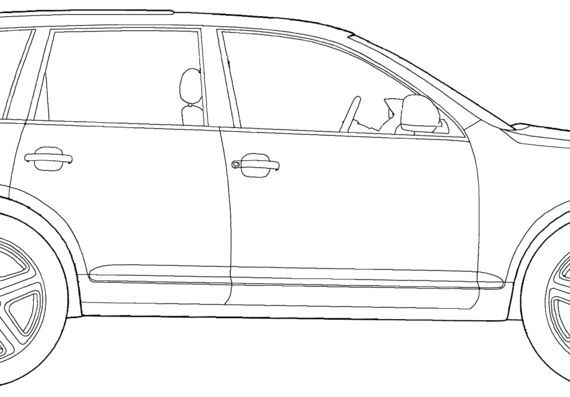 Volkswagen Touareg (2008) - Фольцваген - чертежи, габариты, рисунки автомобиля