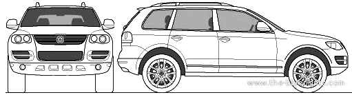 Volkswagen Touareg (2009) - Фольцваген - чертежи, габариты, рисунки автомобиля