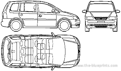 Volkswagen Touran (2006) - Фольцваген - чертежи, габариты, рисунки автомобиля