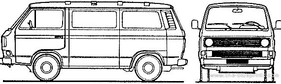 Volkswagen Transporter (1983) - Фольцваген - чертежи, габариты, рисунки автомобиля